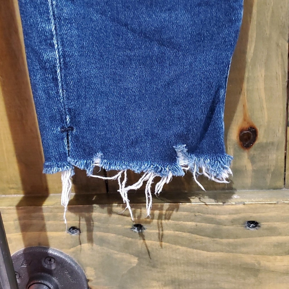 Flying Monkey Blue Denim Jeans Size 27 Stretch Frayed Hem - Picture 4 of 8